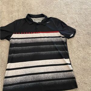 Nike Black and White Sporty Polo Shirt